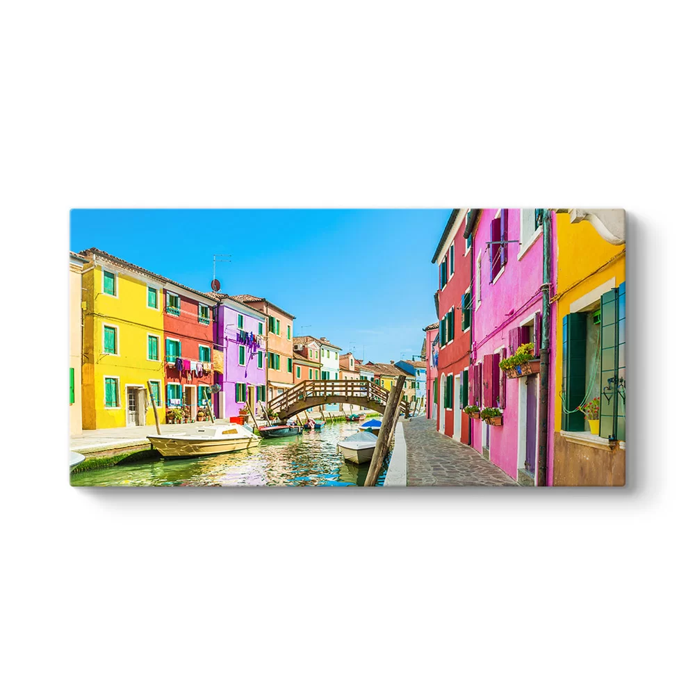 Venedik Burano Evleri Tablosu - Model 5